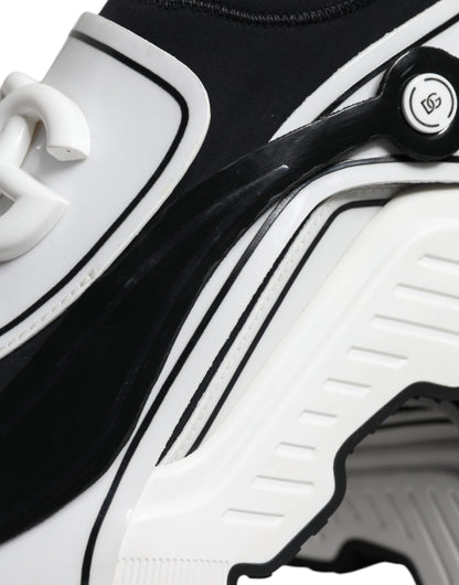 Dolce &amp; Gabbana – Daymaster – Sneaker mit Logo-Plakette in Weiß und Schwarz