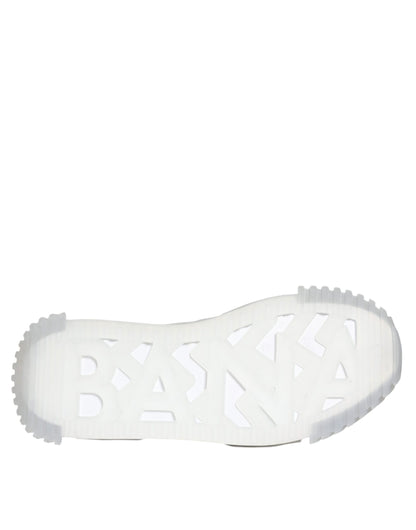 Dolce &amp; Gabbana Silber Schwarz Nylon NS1 Low Top Sneakers Schuhe