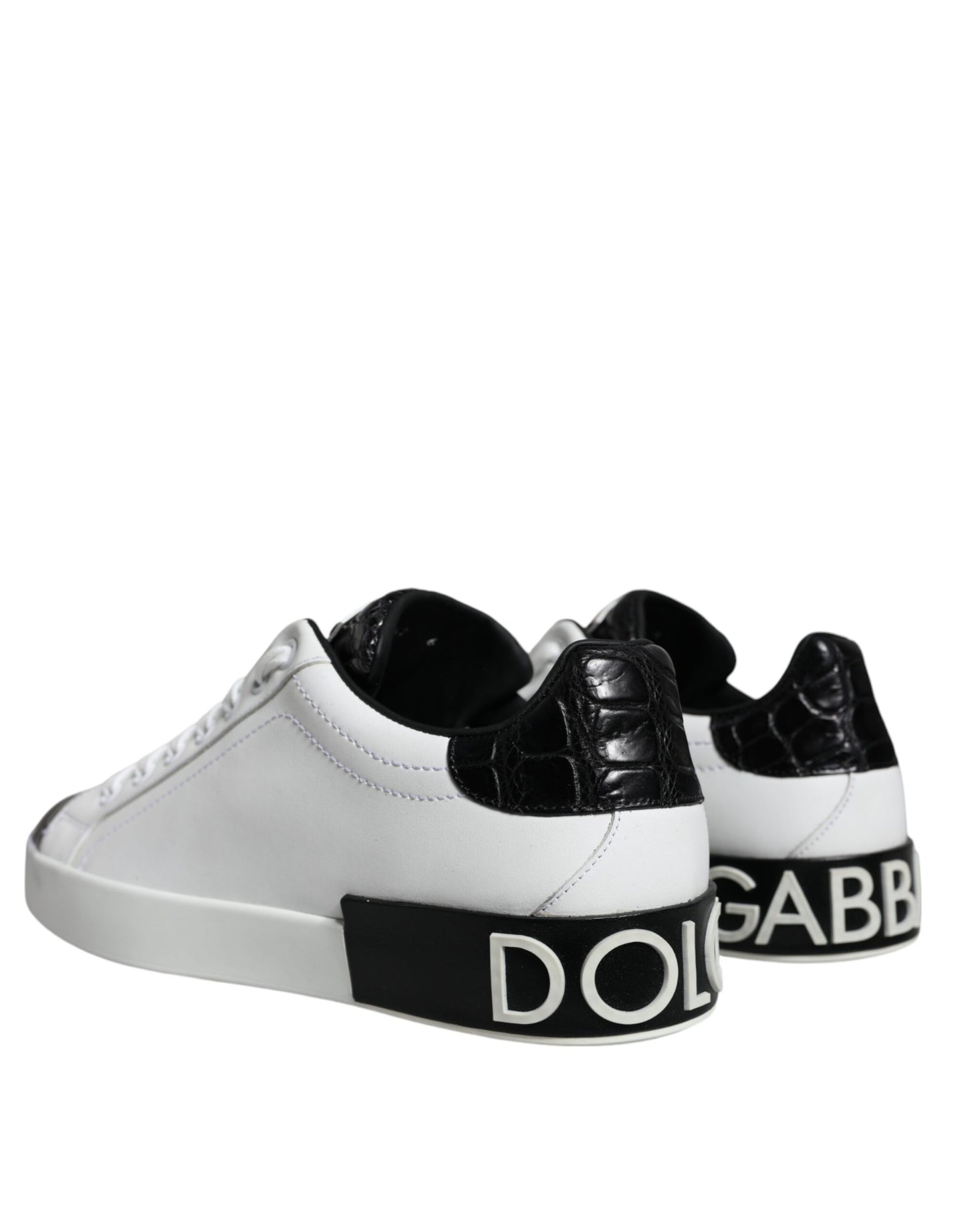 Dolce &amp; Gabbana – Portofino-Sneakers aus schwarzem Leder mit Logo