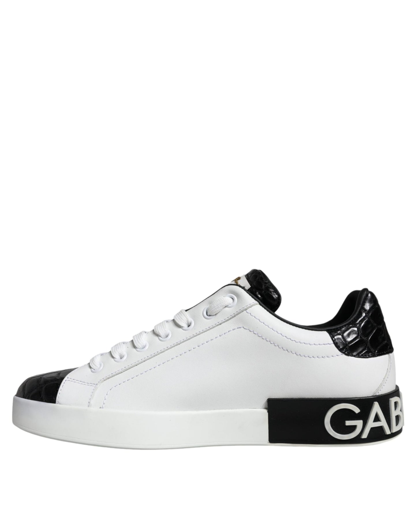 Dolce &amp; Gabbana – Portofino-Sneakers aus schwarzem Leder mit Logo