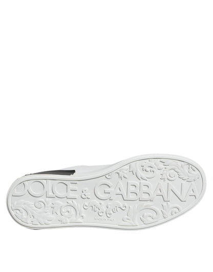 Dolce &amp; Gabbana – Portofino-Sneakers aus schwarzem Leder mit Logo