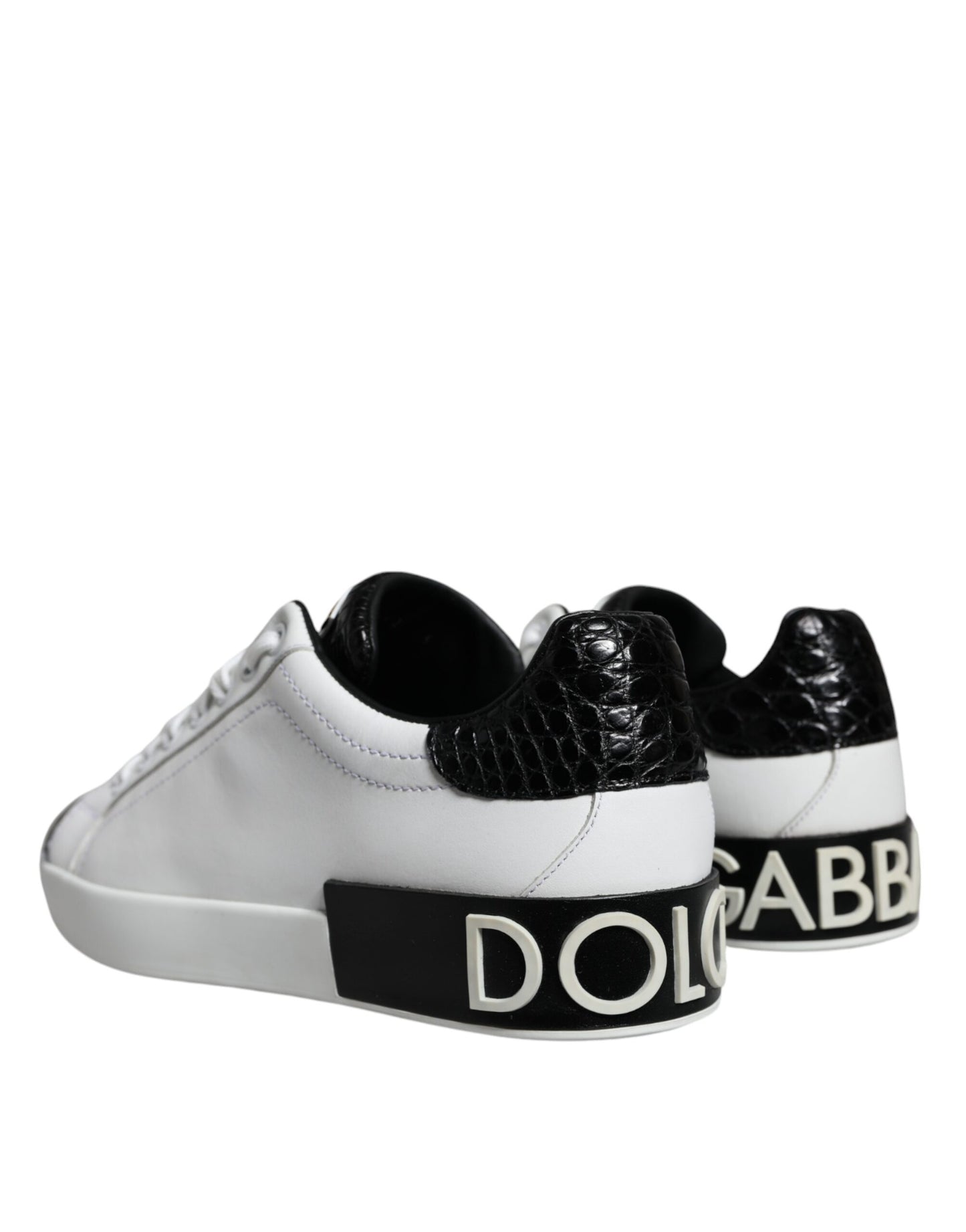 Dolce &amp; Gabbana – Portofino-Sneakers aus schwarzem Leder mit Logo
