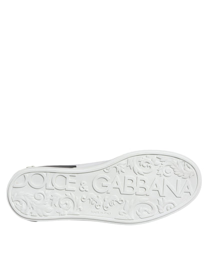 Dolce &amp; Gabbana – Portofino-Sneakers aus schwarzem Leder mit Logo