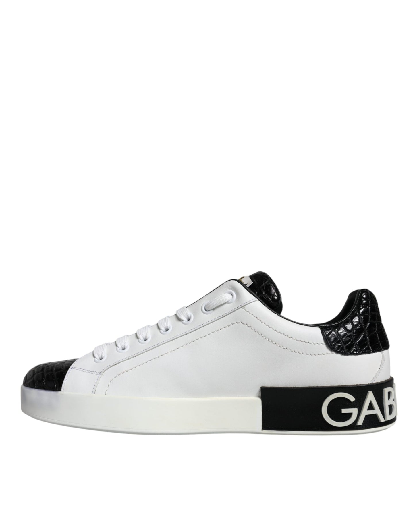 Dolce &amp; Gabbana – Portofino-Sneakers aus schwarzem Leder mit Logo