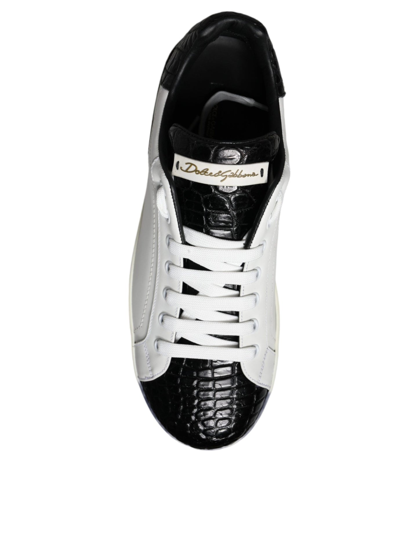 Dolce &amp; Gabbana – Portofino-Sneakers aus schwarzem Leder mit Logo