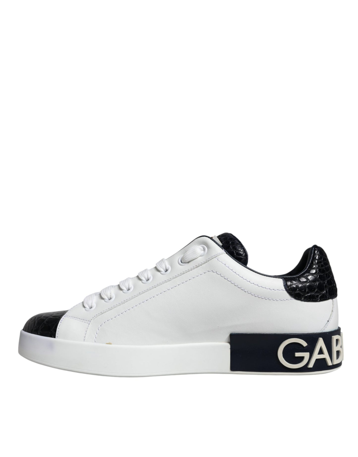 Dolce &amp; Gabbana – Portofino-Sneakers aus weißem Leder mit Logo