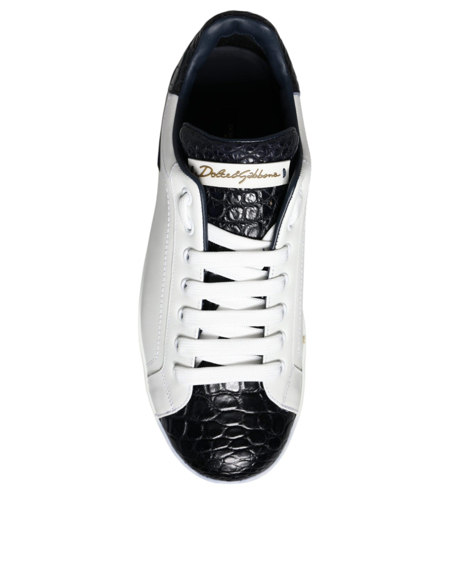 Dolce &amp; Gabbana – Portofino-Sneakers aus weißem Leder mit Logo