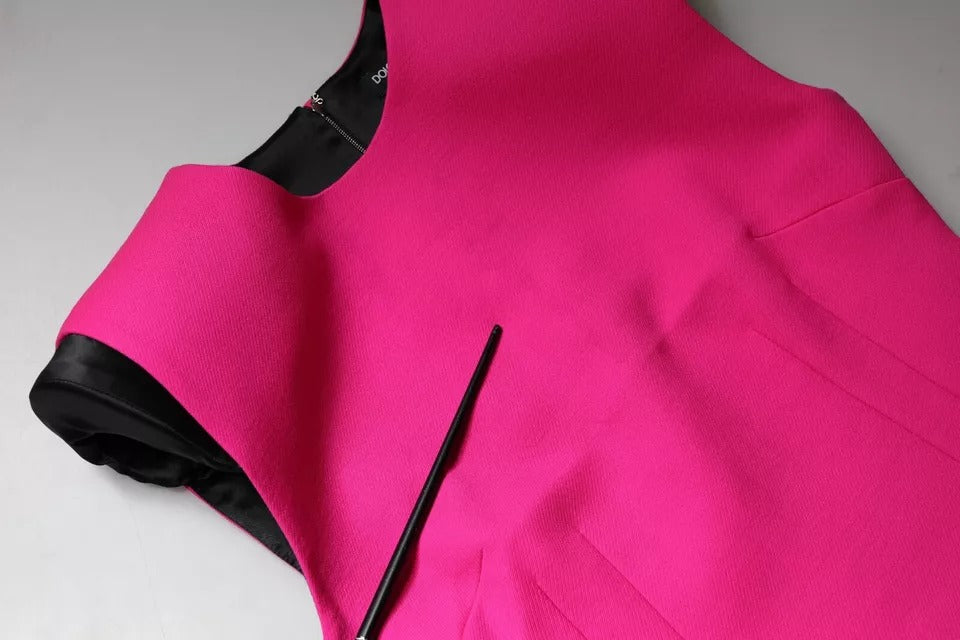 Dolce &amp; Gabbana – Rosa ärmelloses, figurbetontes Minikleid in A-Linie