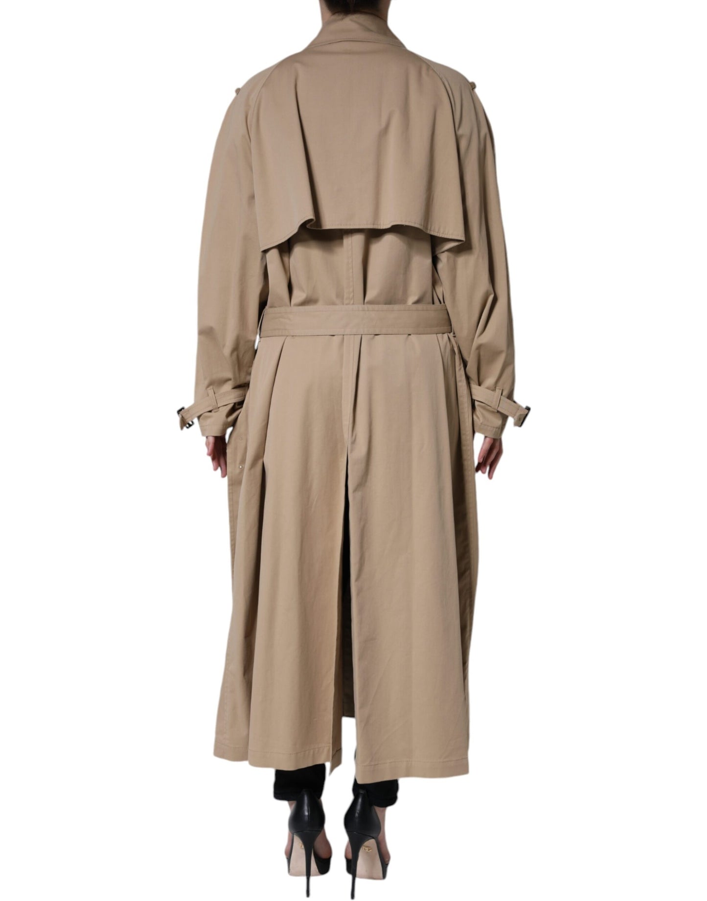 Dolce &amp; Gabbana – Zweireihige Trenchcoat-Jacke in Khaki