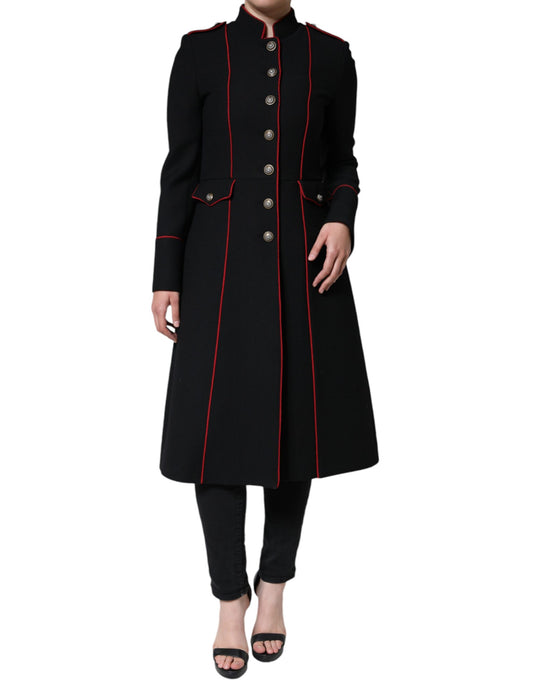 Dolce &amp; Gabbana – Schwarze, einreihige Trenchcoat-Jacke