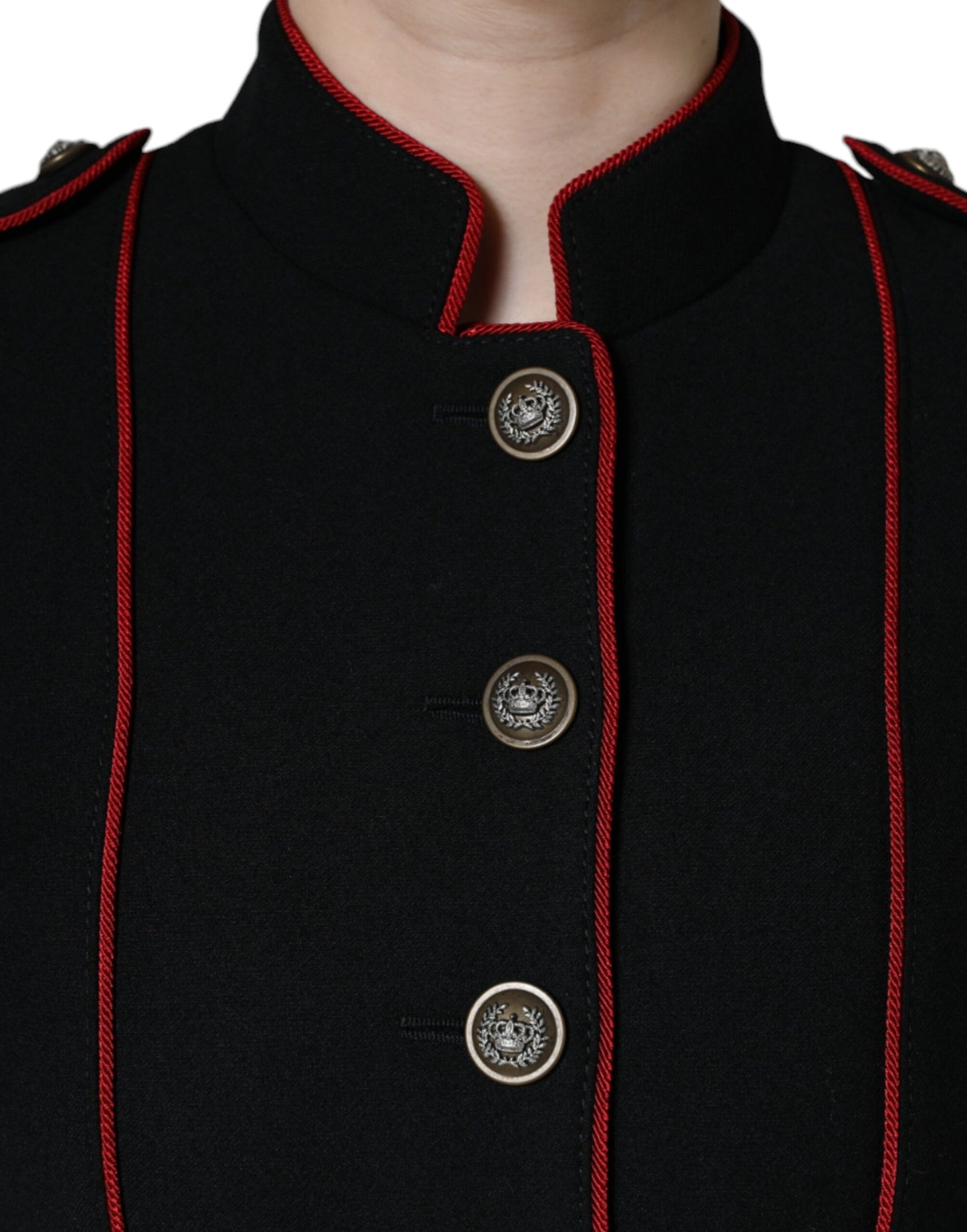 Dolce &amp; Gabbana – Schwarze, einreihige Trenchcoat-Jacke