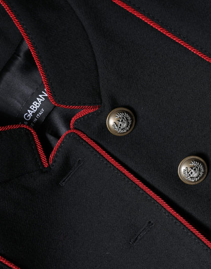 Dolce &amp; Gabbana – Schwarze, einreihige Trenchcoat-Jacke