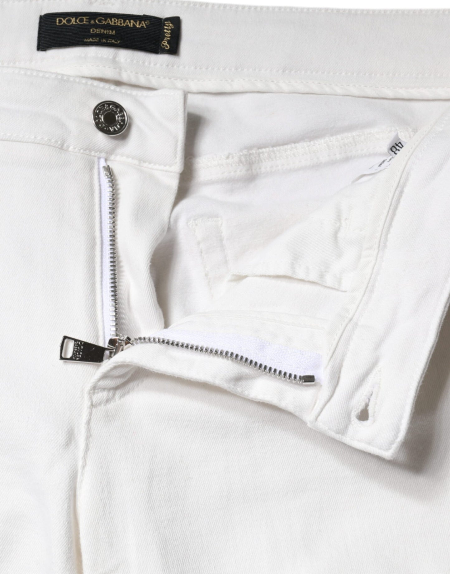 Dolce &amp; Gabbana – Weiße, zerfetzte Skinny-Jeans aus Baumwollstretch