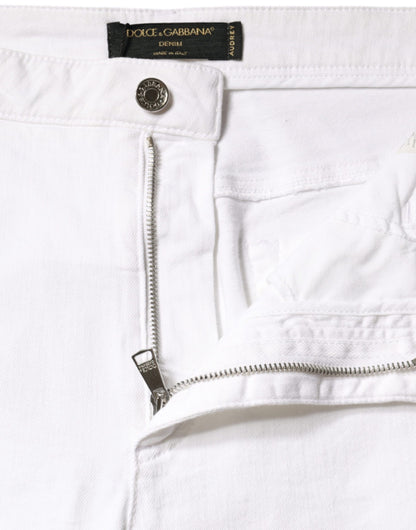 Dolce &amp; Gabbana – AUDREY – Enge Jeans aus weißem Baumwollstretch