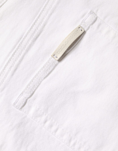 Dolce &amp; Gabbana – AUDREY – Enge Jeans aus weißem Baumwollstretch