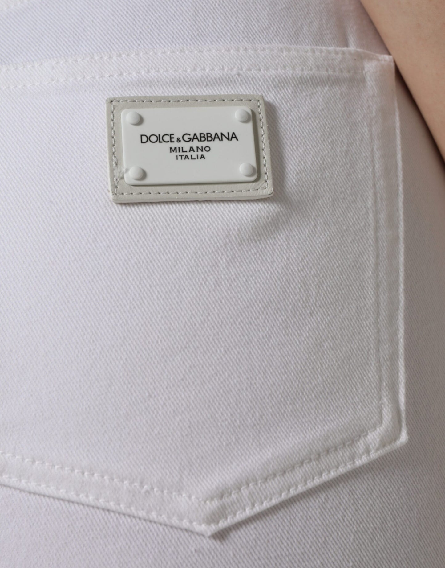 Dolce &amp; Gabbana – AUDREY – Enge Jeans aus weißem Baumwollstretch