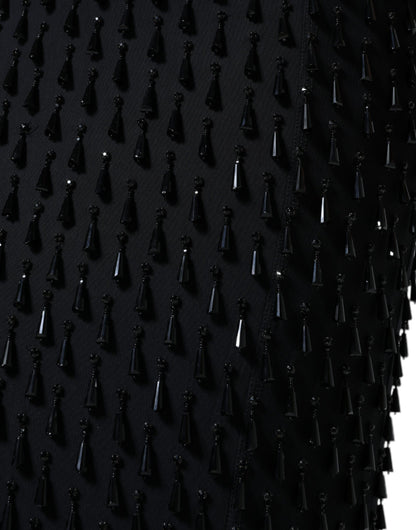 Dolce &amp; Gabbana – Schwarzer, verzierter Midirock im Bleistiftschnitt