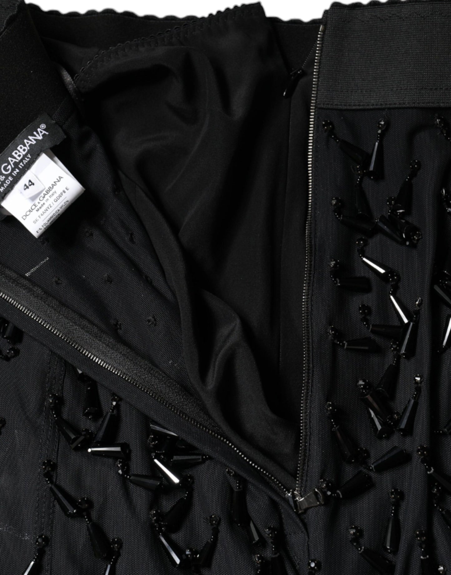 Dolce &amp; Gabbana – Schwarzer, verzierter Midirock im Bleistiftschnitt