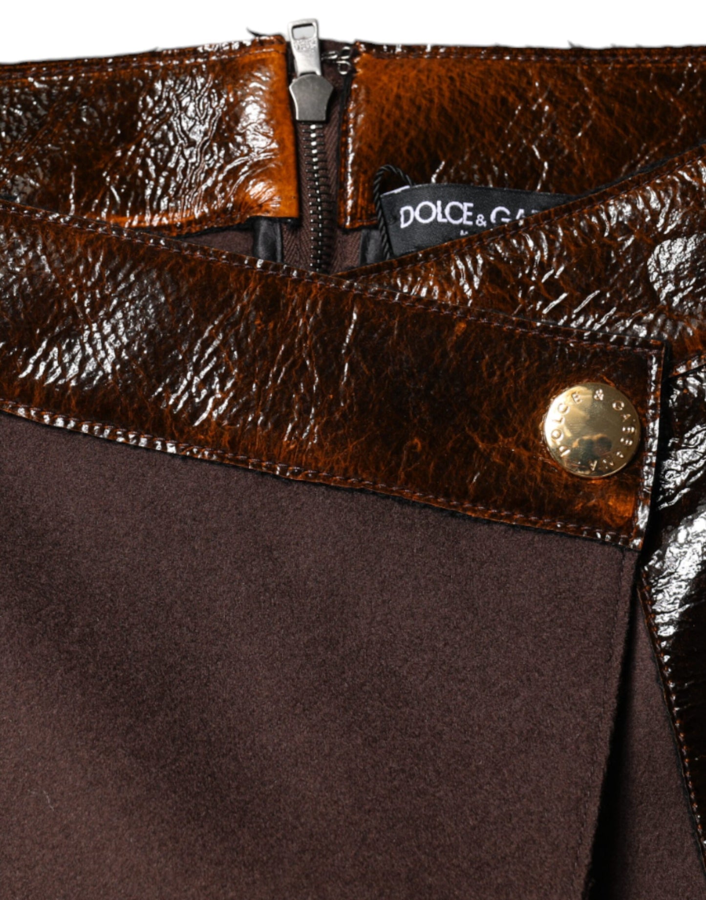 Dolce &amp; Gabbana – Brauner A-Linien-Minirock aus Schurwolle mit mittlerer Taille