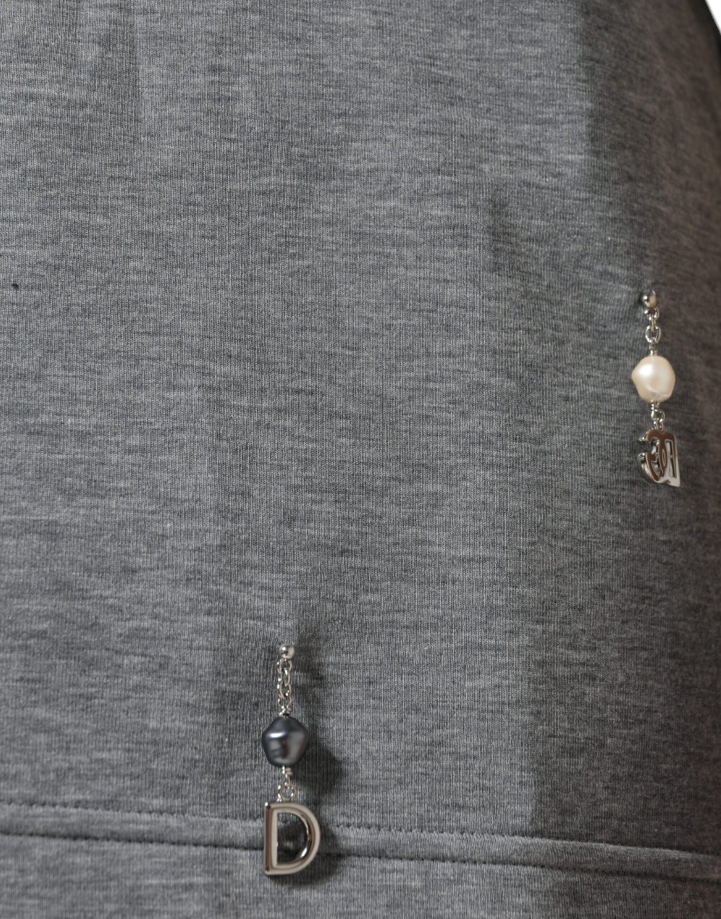 Dolce &amp; Gabbana – T-Shirt aus grauer Baumwollmischung mit Verzierung