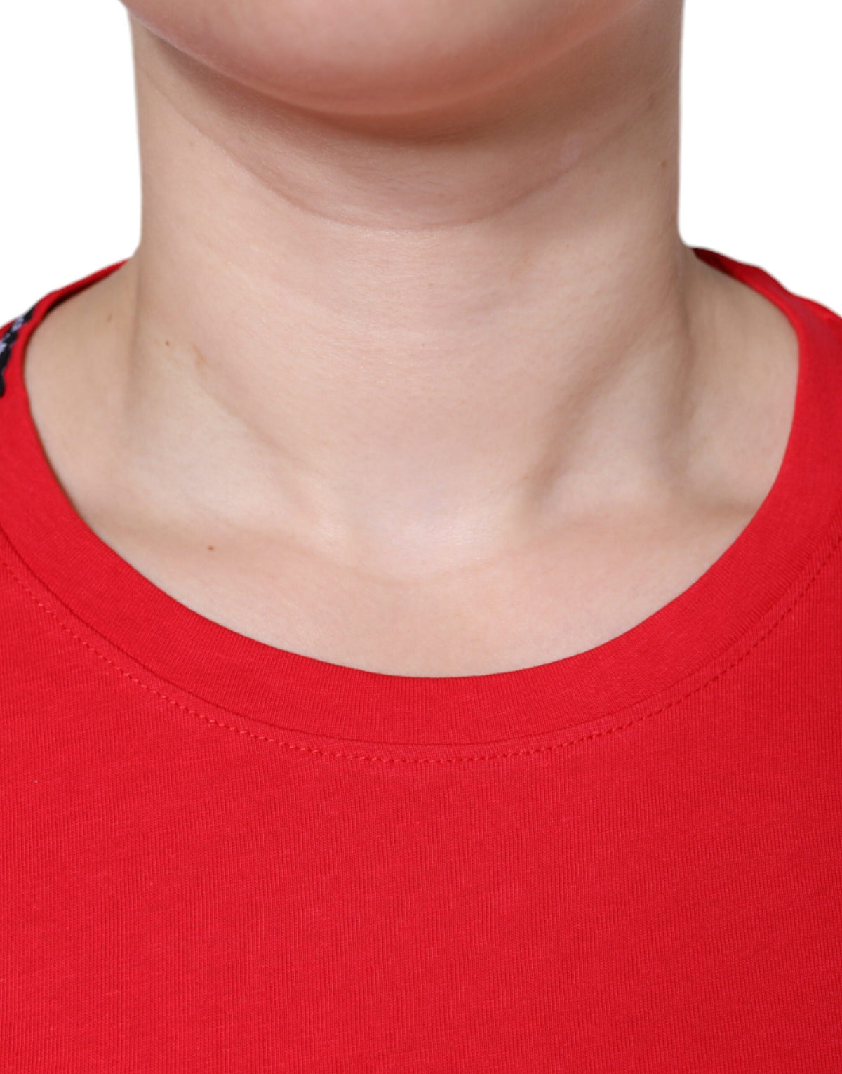 Dolce &amp; Gabbana – Rotes T-Shirt aus Baumwolle mit Rundhalsausschnitt und kurzen Ärmeln