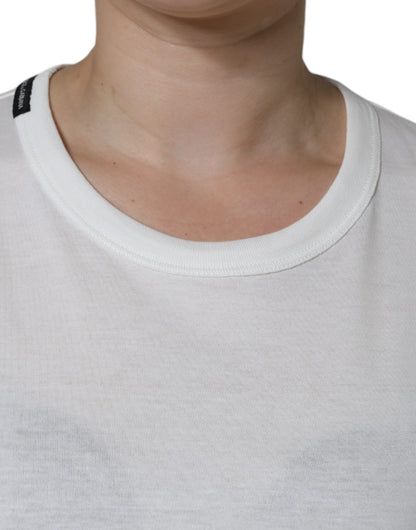 Dolce &amp; Gabbana – Weißes, kurzärmliges T-Shirt aus Baumwolle mit Rundhalsausschnitt