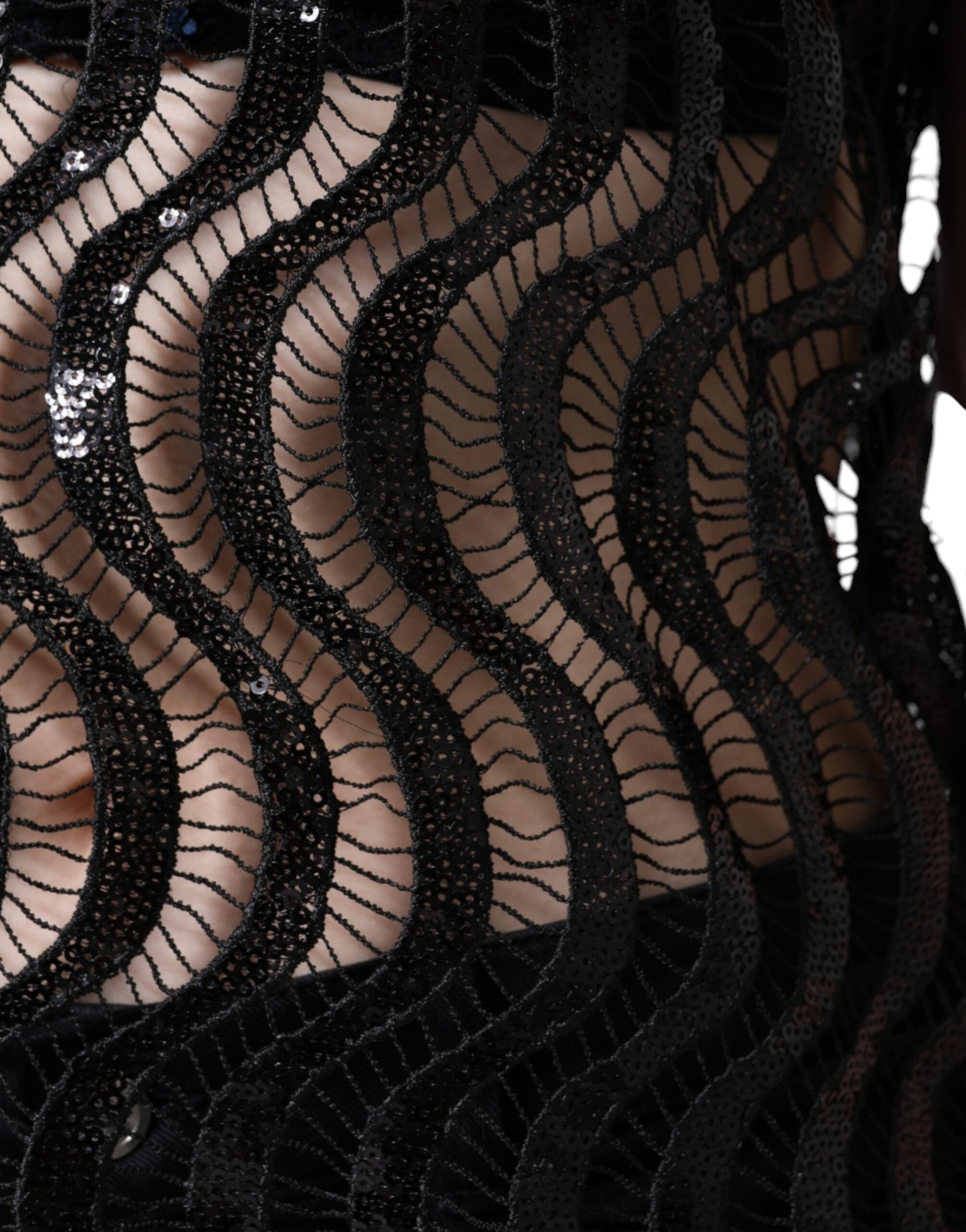 Dolce &amp; Gabbana – Schwarzes, ärmelloses Tanktop mit Pailletten