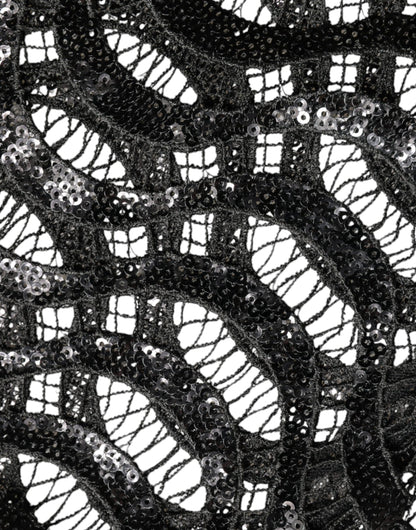 Dolce &amp; Gabbana – Schwarzes, ärmelloses Tanktop mit Pailletten