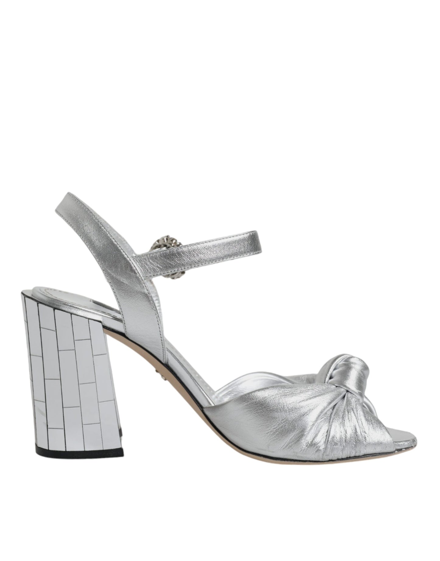 Dolce &amp; Gabbana Silber Spiegel Heels KEIRA Sandalen Schuhe