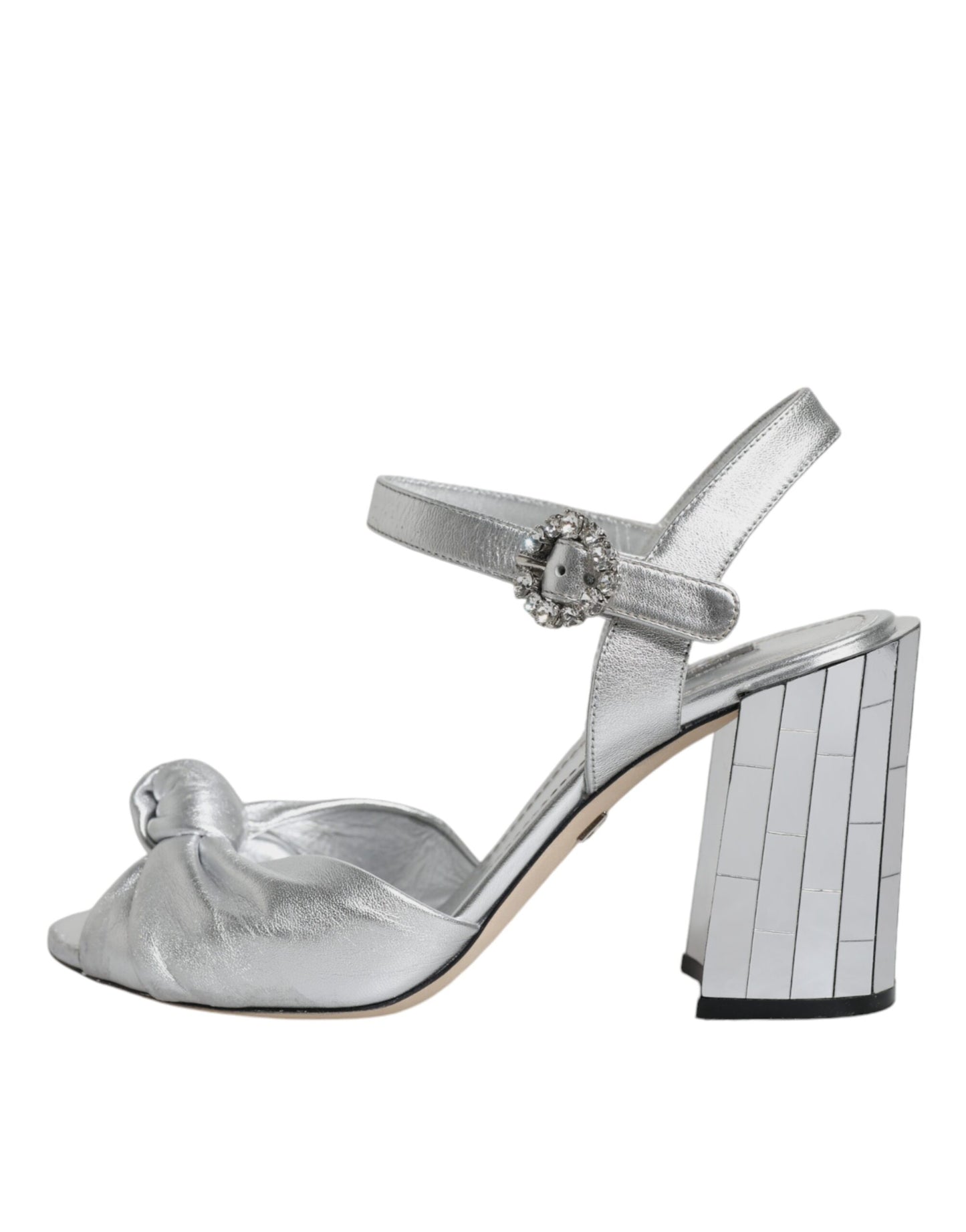 Dolce &amp; Gabbana Silber Spiegel Heels KEIRA Sandalen Schuhe