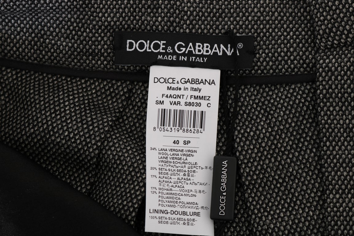 Dolce &amp; Gabbana Graue Mini-Shorts aus Wolle mit hoher Taille