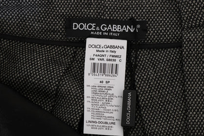 Dolce &amp; Gabbana Graue Mini-Shorts aus Wolle mit hoher Taille