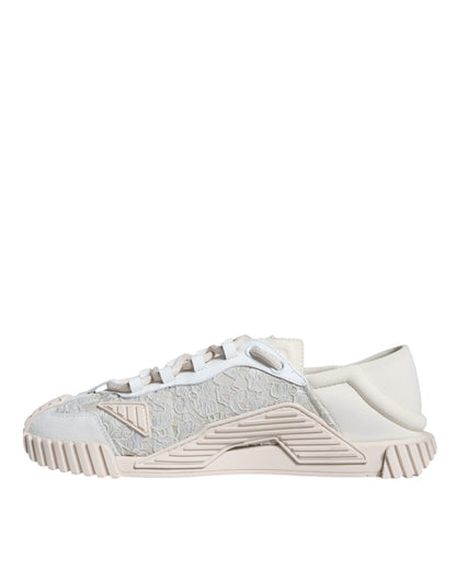 Dolce &amp; Gabbana Weiße Spitze NS1 Low Top Sneaker Sportschuhe