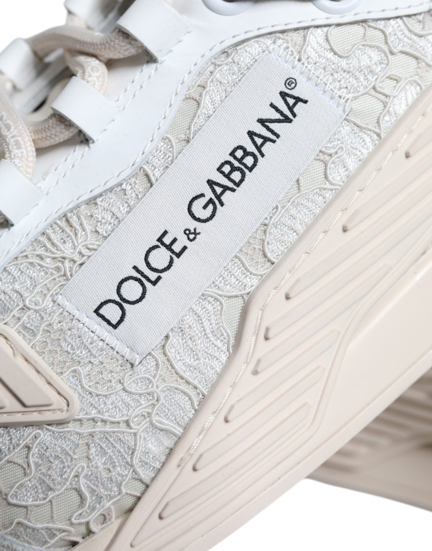 Dolce &amp; Gabbana Weiße Spitze NS1 Low Top Sneaker Sportschuhe
