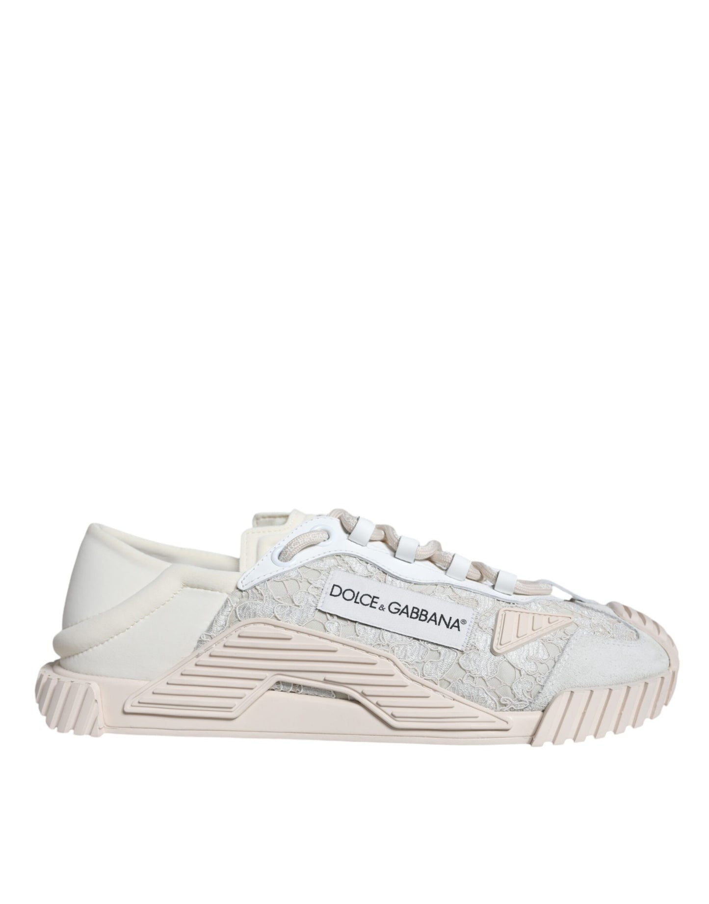 Dolce &amp; Gabbana Weiße Spitze NS1 Low Top Sneaker Sportschuhe