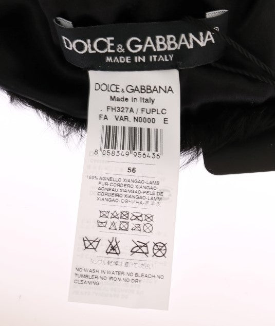 Dolce &amp; Gabbana Schwarze Xiangao-Lammfellmütze