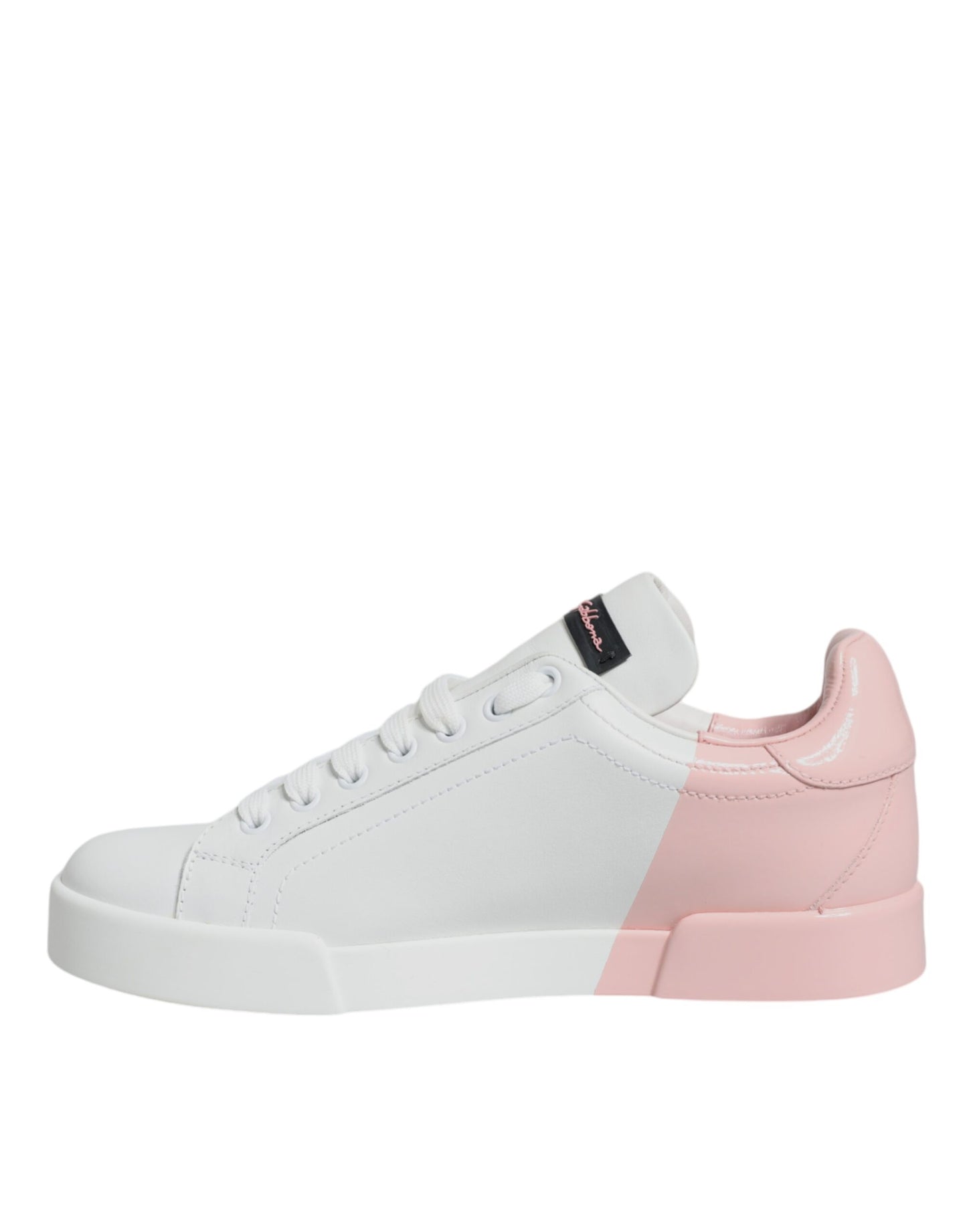 Dolce &amp; Gabbana Weiß Rosa Portofino Low Top Sneakers Schuhe