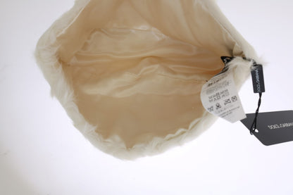 Dolce &amp; Gabbana Weiße Xiangao-Lammfellmütze