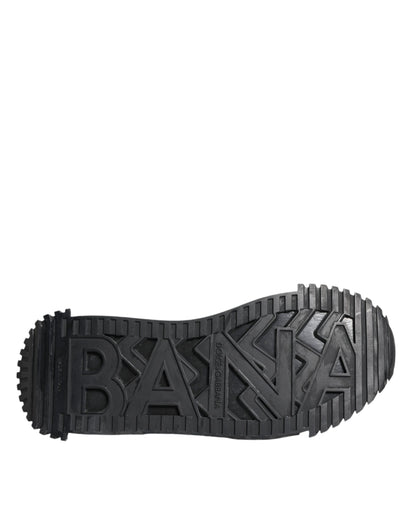 Dolce &amp; Gabbana – Schwarze, niedrige NS1-Sneaker mit Logo und Schnürung