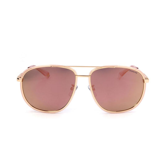 Polaroid Sonnenbrille aus Metall in Roségold