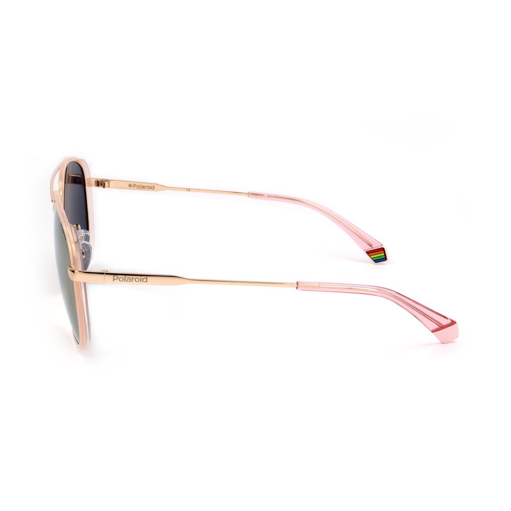 Polaroid Sonnenbrille aus Metall in Roségold