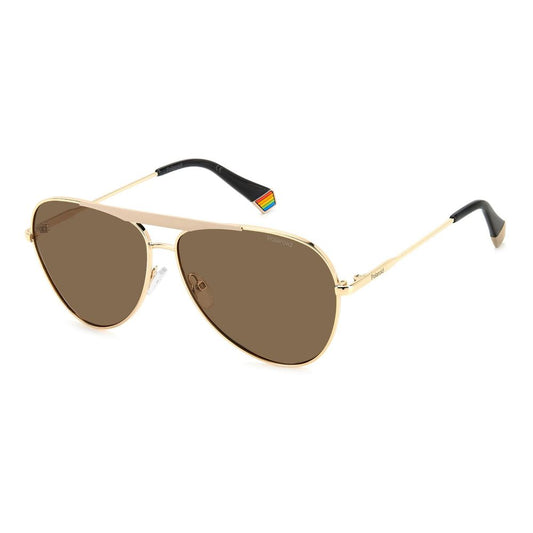 Polaroid – Sonnenbrille aus goldenem Edelstahl