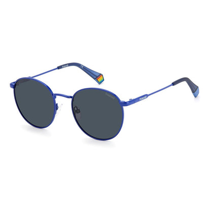 Polaroid – Blaue Sonnenbrille aus Edelstahl