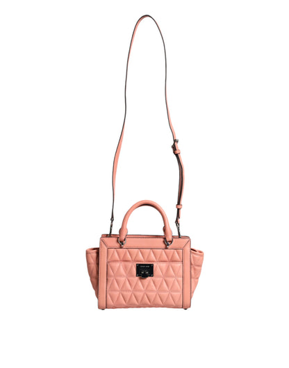 Michael Kors – Umhängetasche „VIVIANNE“ aus gestepptem Leder mit Logo in Pfirsich