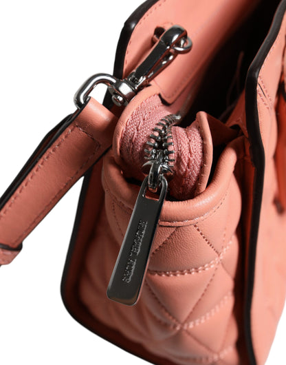 Michael Kors – Umhängetasche „VIVIANNE“ aus gestepptem Leder mit Logo in Pfirsich