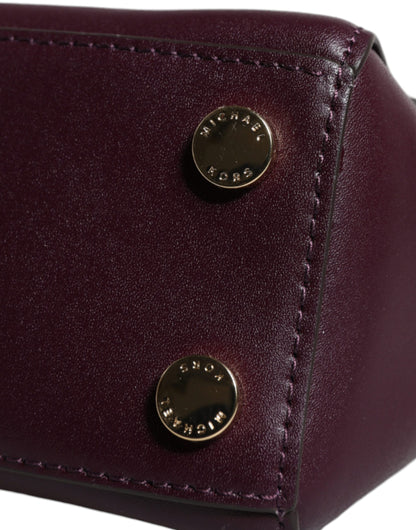 Michael Kors – Umhängetasche „Mindy“ aus violettem Leder mit Logo-Schild