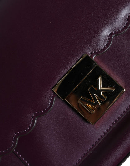 Michael Kors – Umhängetasche „Mindy“ aus violettem Leder mit Logo-Schild