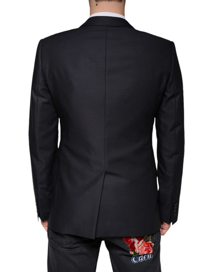 Dolce &amp; Gabbana – Einreihiger Blazer aus dunkelblauer Wolle