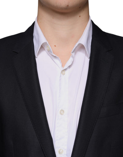 Dolce &amp; Gabbana – Einreihiger Blazer aus dunkelblauer Wolle