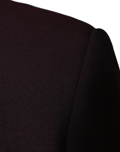 Dolce &amp; Gabbana – Einreihiger Blazer aus Wolle in Bordeaux